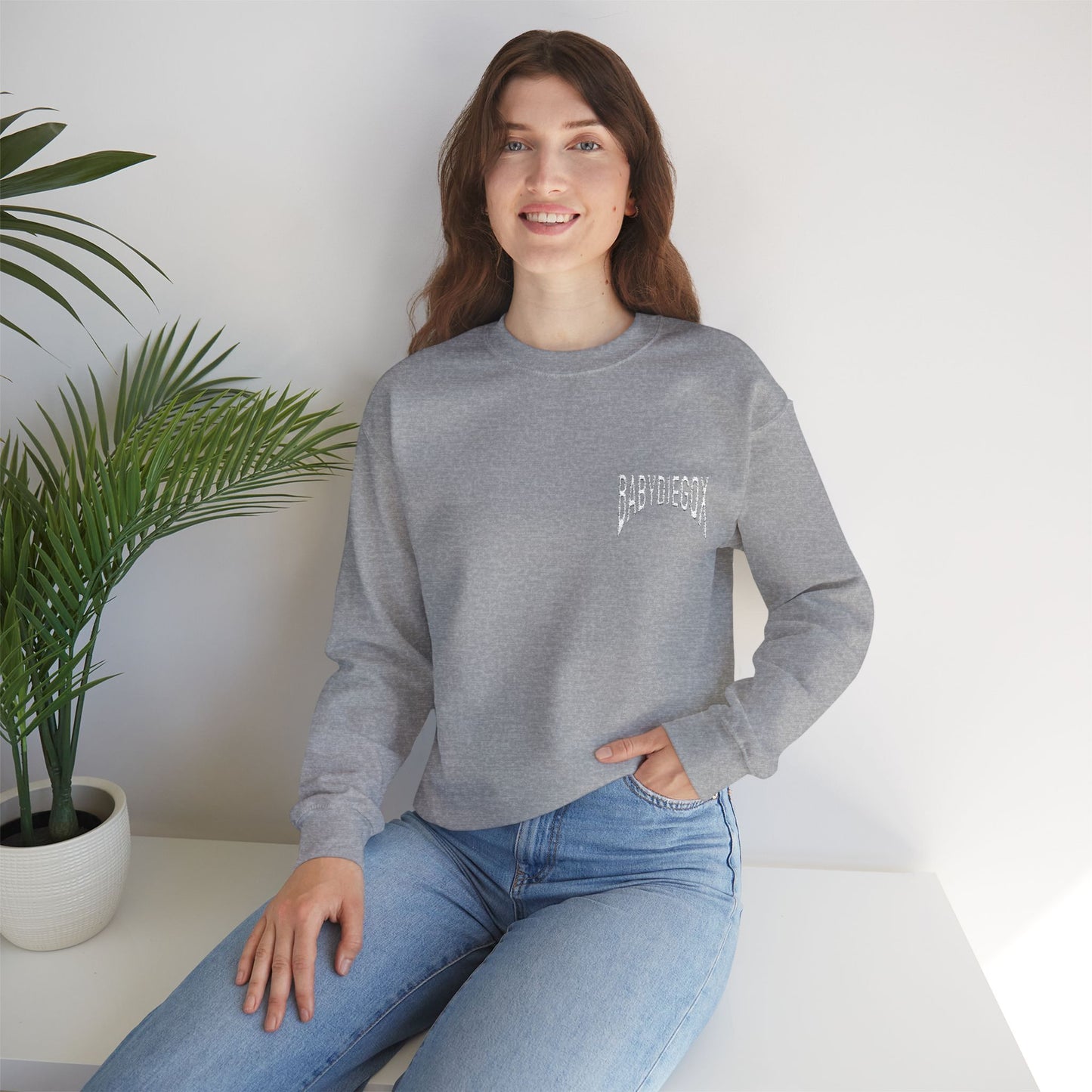 Unisex Crewneck BABY DIEGO X Sweatshirt STONE GREY