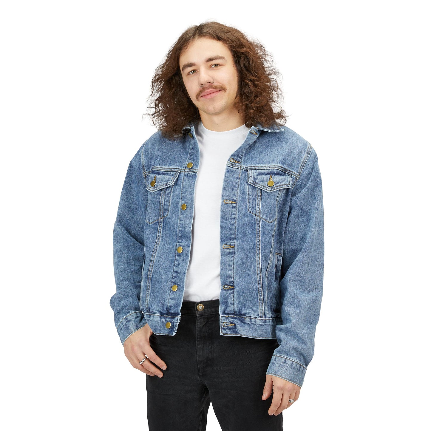 Men's Denim BABY DIEGO X Jacket with Unique Graphic JEANS BLUE