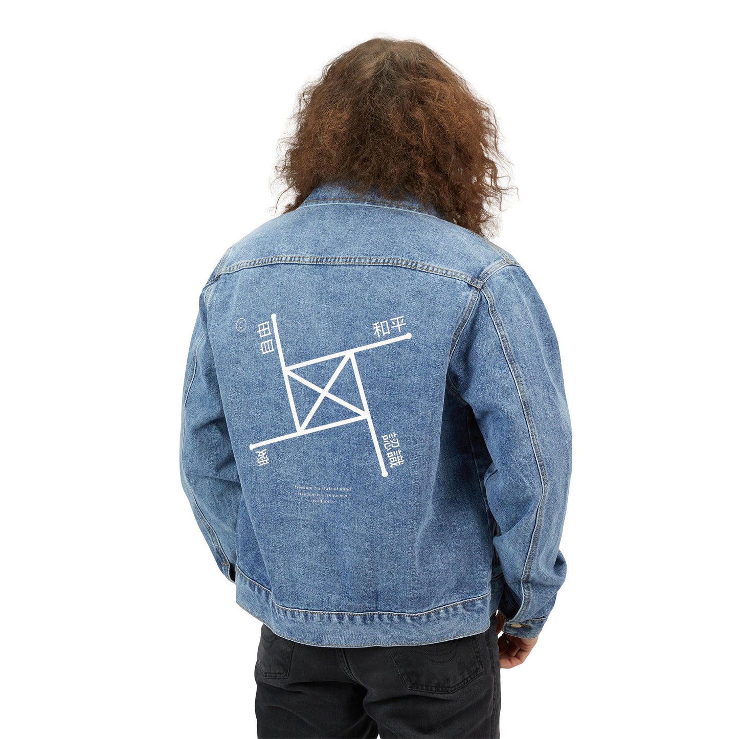 Men's Denim BABY DIEGO X Jacket with Unique Graphic JEANS BLUE