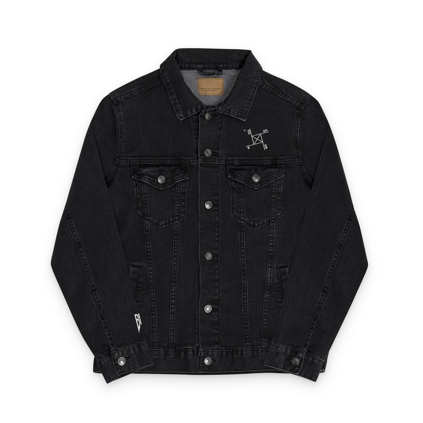Unisex BABY DIEGO X Embroidered Denim Jacket BLACK