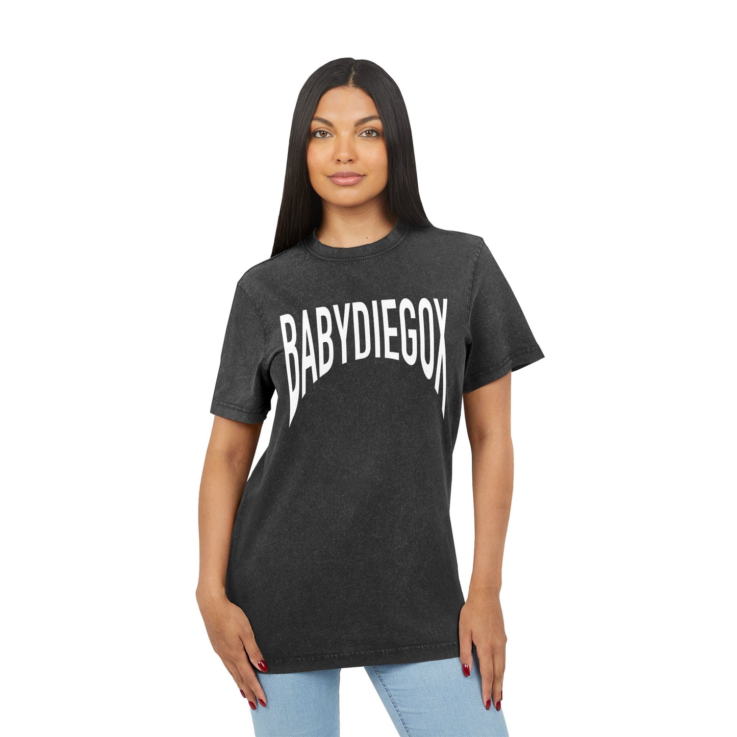 Unisex Acid Washed BABY DIEGO X Tee  BLACK