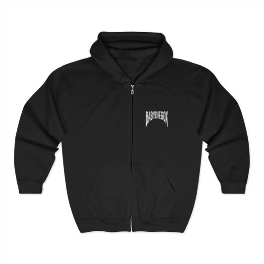 Unisex  BABY DIEGO X Full Zip Hooded Sweatshirt BLACK