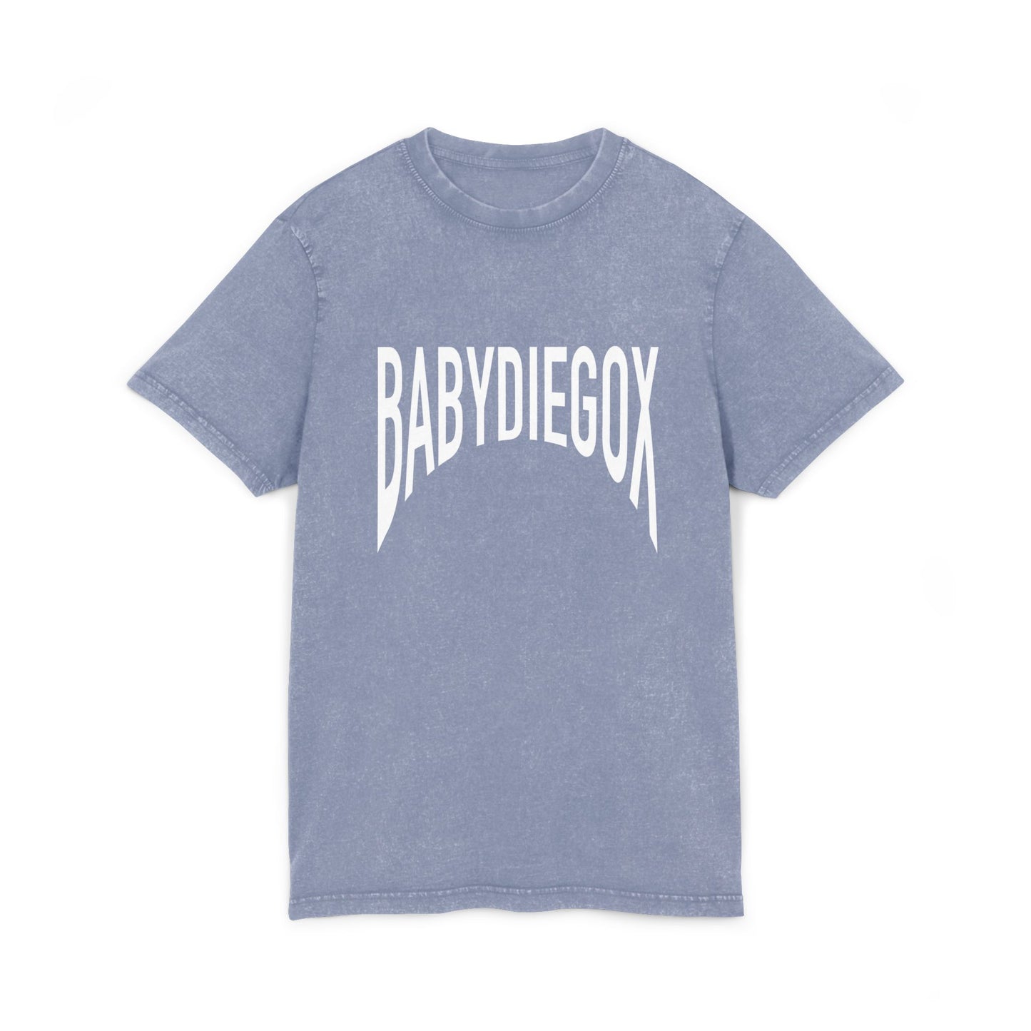 Acid Washed Round Neck BABY DIEGO X Tee BABY BLUE