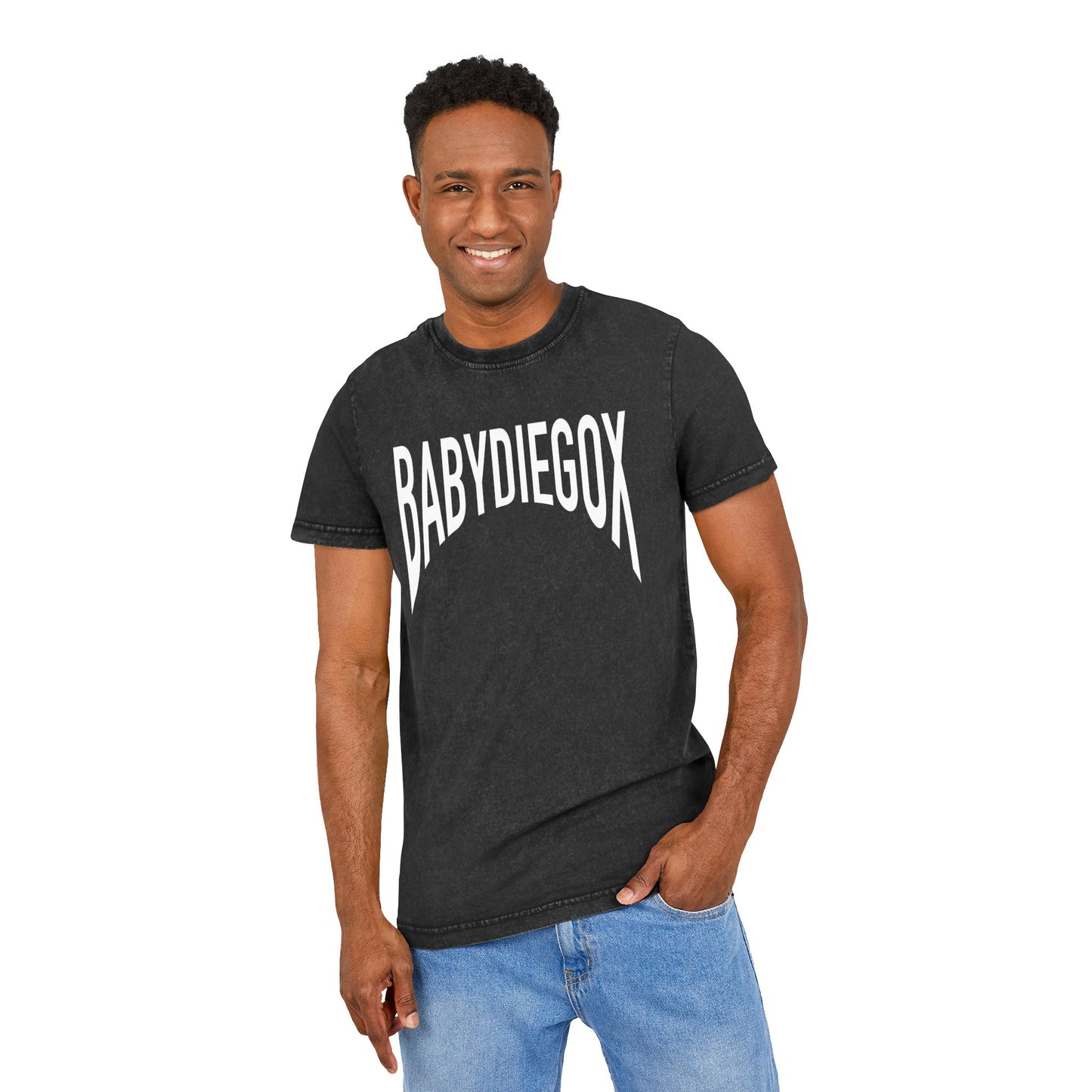 Unisex Acid Washed BABY DIEGO X Tee  BLACK