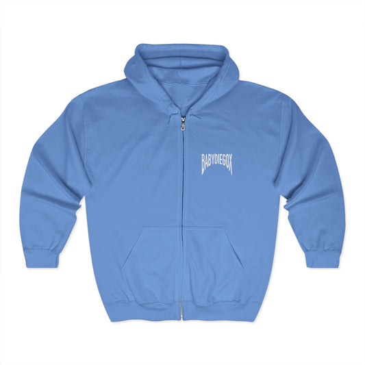 Unisex  BABY DIEGO X Full Zip Hooded Sweatshirt BABY BLUE